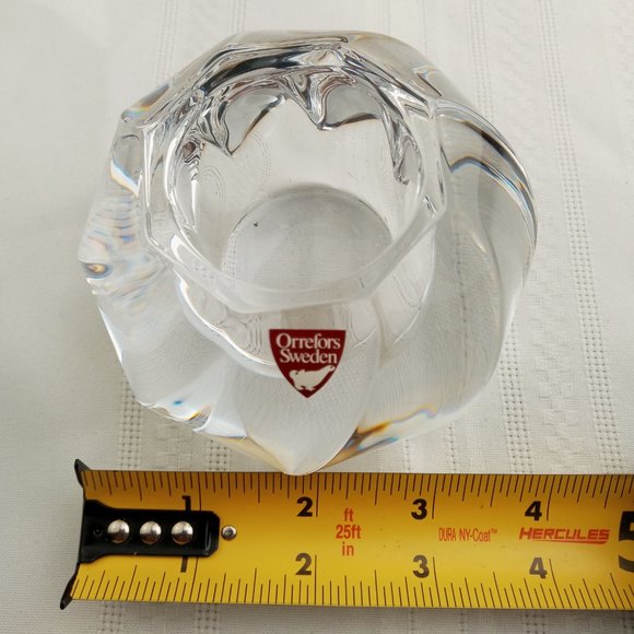 Orrefors Sweden Crystal Candle Holder, Olle Alberius Design 4570/61 HEAVY - Picture 6 of 6